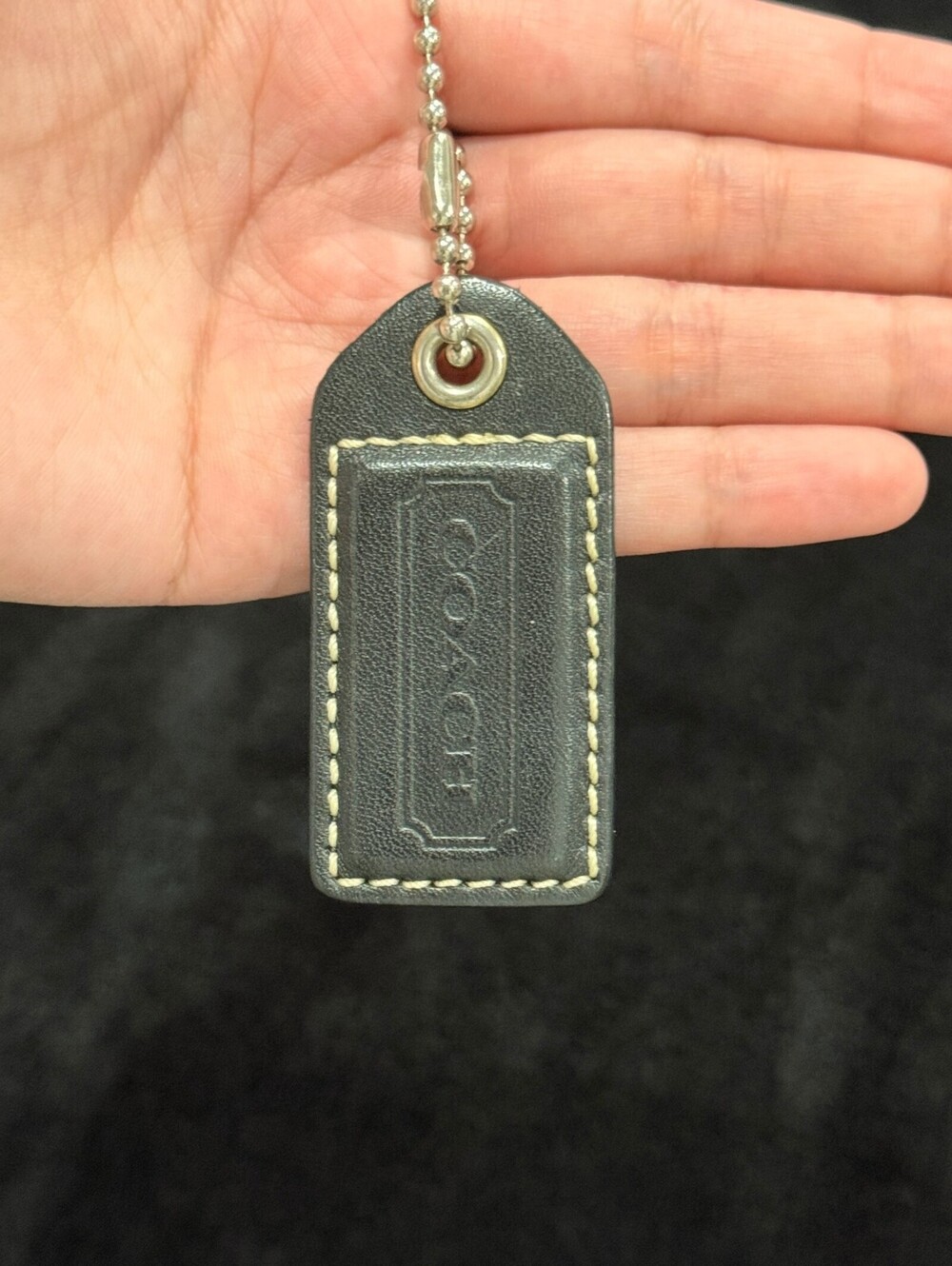 2.5" Y2K Coach Leather Key Fob Keychain Hang Tag Hangtag